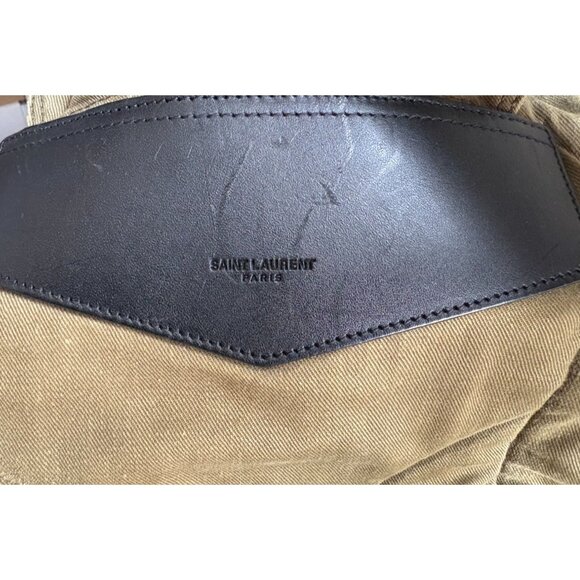 Saint Laurent Noe Washed Canvas Backpack in Army Green - Picture 8 of 8